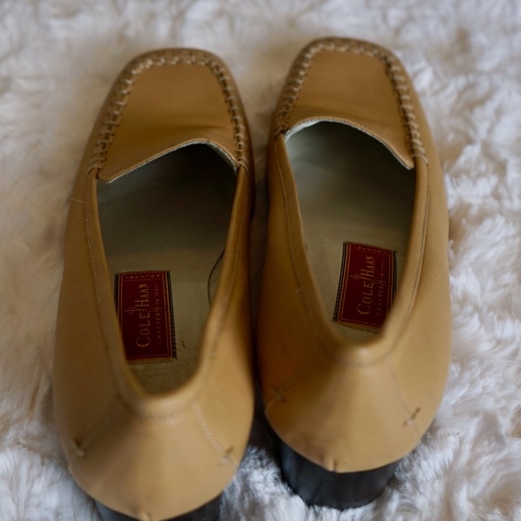 Vintage Cole Haan Country - Loafer slip on block style heel - 90s - Beige 7 - Picture 6 of 8